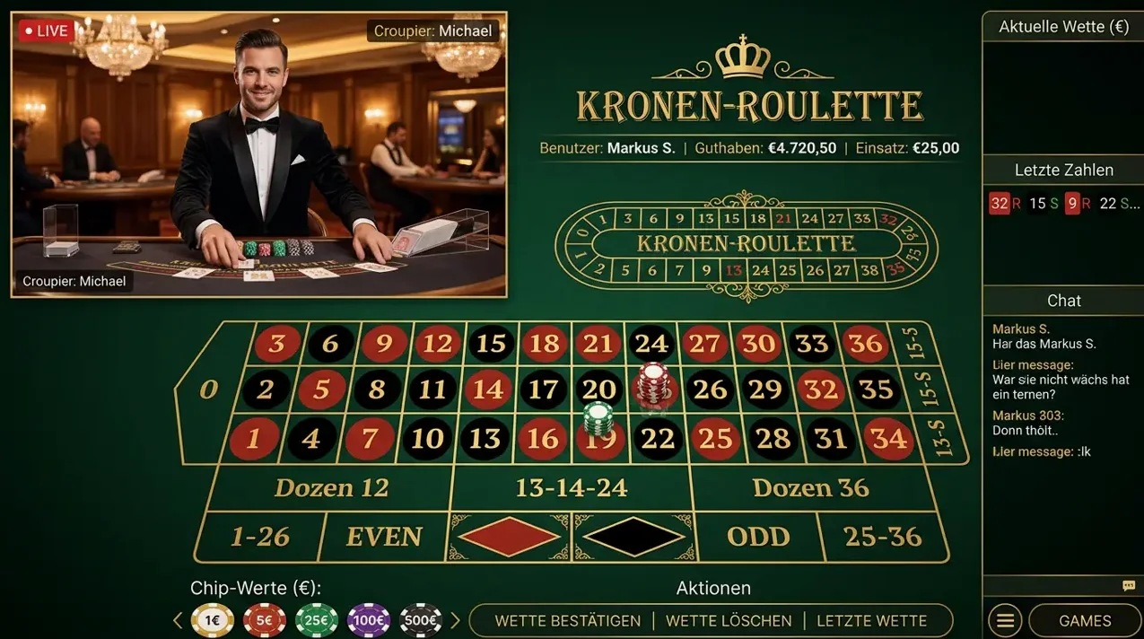 Live Casino & Tischspiele — Auswahl bei Irwin